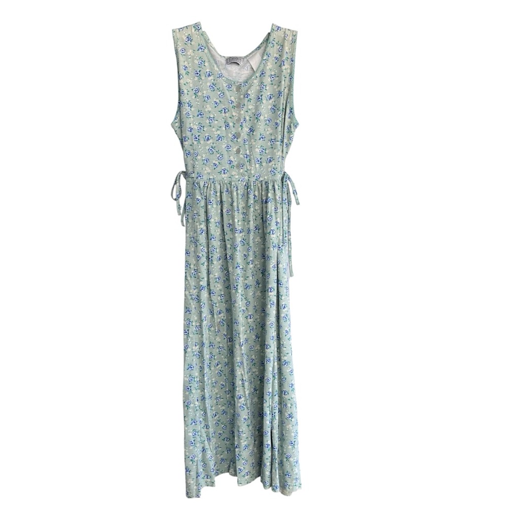 Vintage Floral Sleeveless Maxi Dress